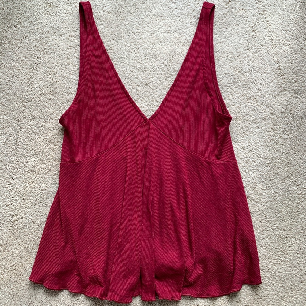 Express Red V-Neck Tank